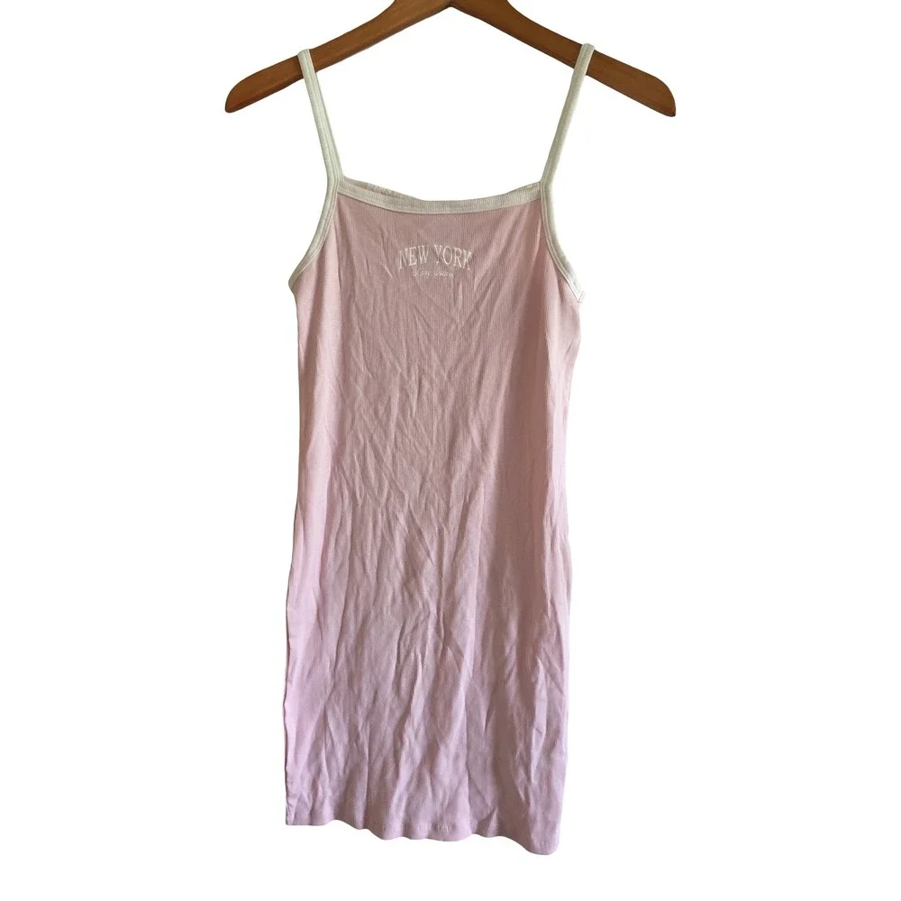 HM Kids Pink New York‎ Long Island Ribbed Cami Mini Dress Size 16 18 Years